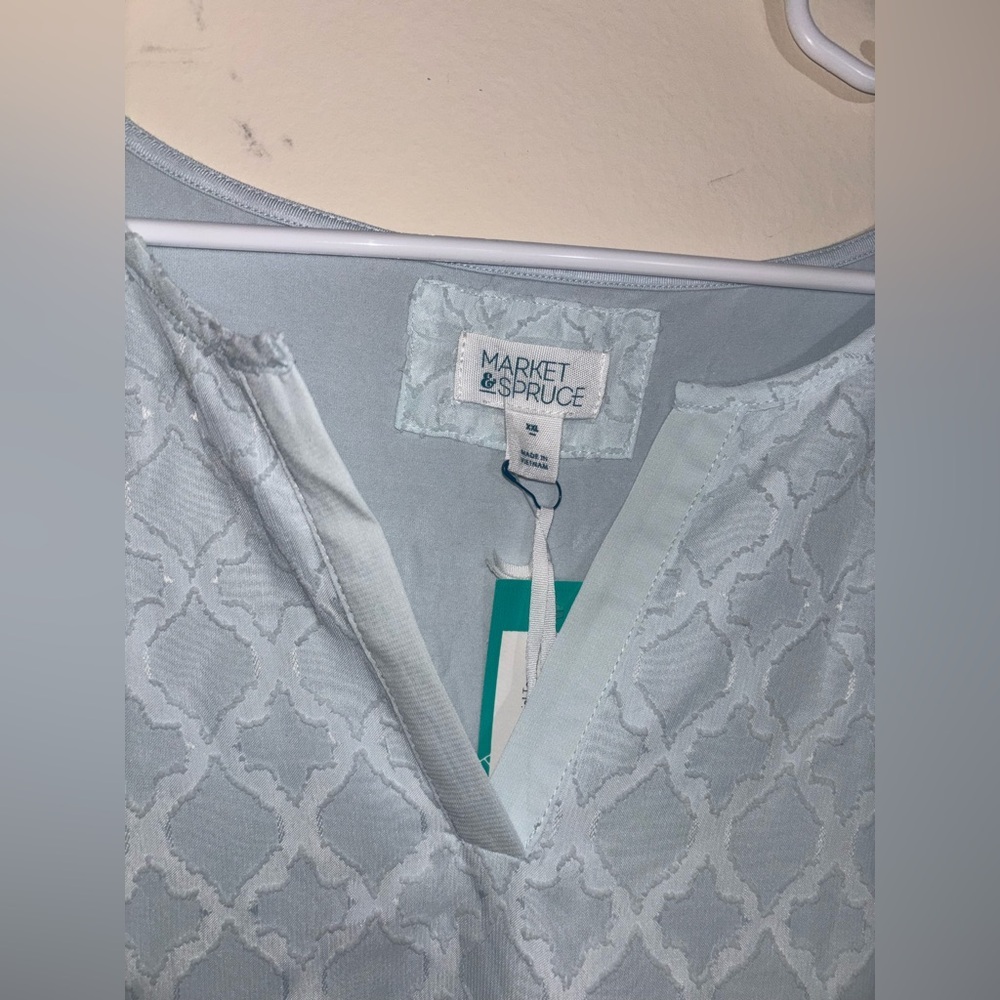 Market & Spruce sleeveless V-neck blouse, Light Blue, Size XXL - Picture 5 of 14